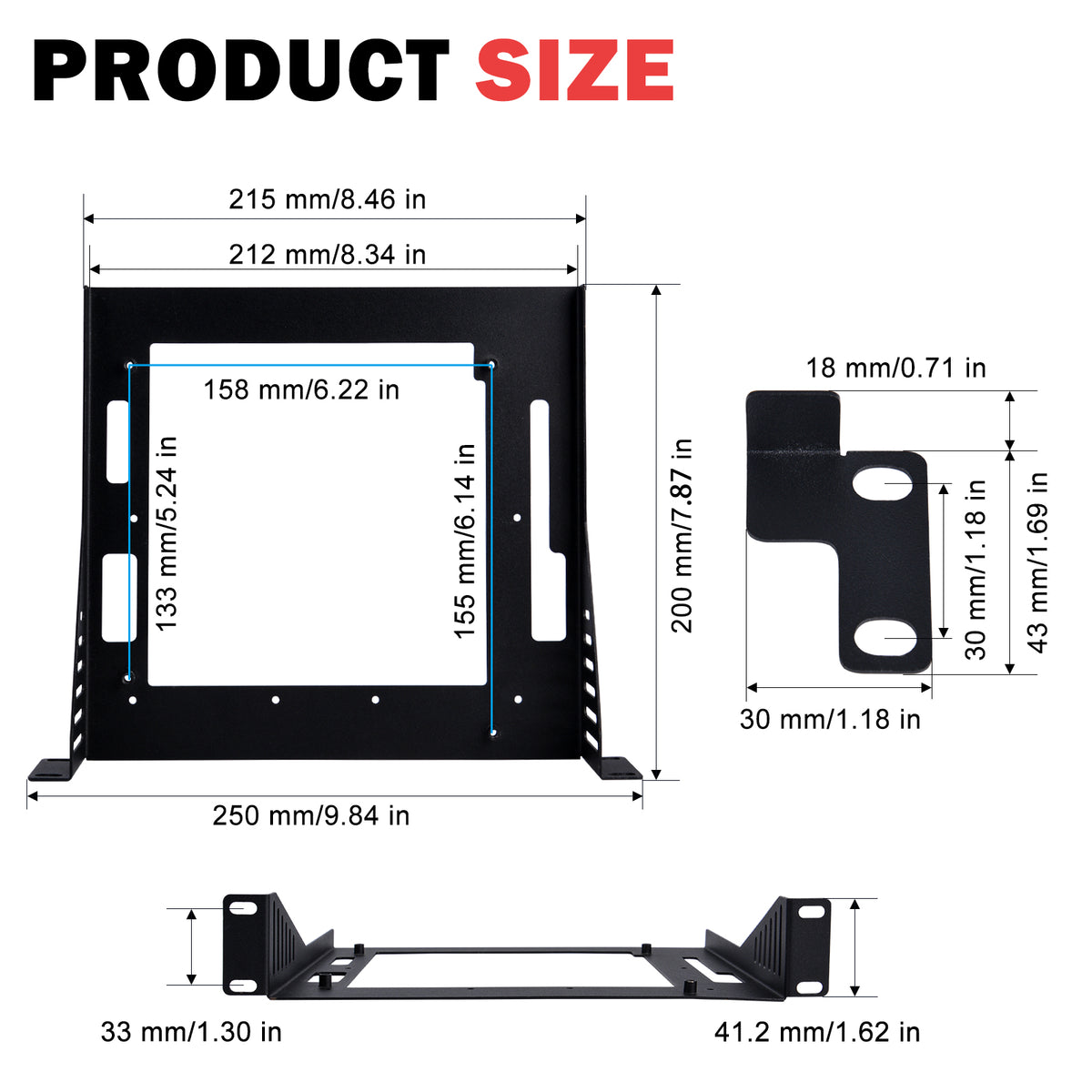 DeskPi RackMate Accessories Mini ITX Shelf 10 inch 1U Rack, support Mi ...