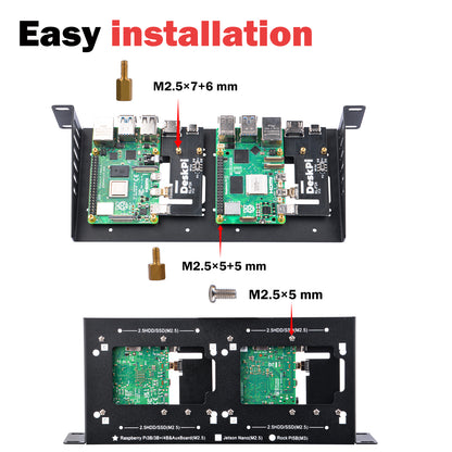 DeskPi KL-P24 Micro HDMI to HDMI Adapter Board for Raspberry Pi 5 / Pi 4B, Compatible with DeskPi SBC Shelf 10 inch 1U Rack