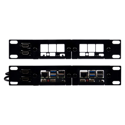 DeskPi Rackmate 10-inch 1U Rack Mount with 2 PCIE NVME Boards for Raspberry Pi 5, Supports M.2 NVMe SSDs