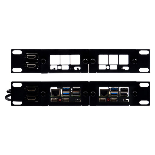DeskPi Rackmate 10-inch 1U Rack Mount with 2 PCIE NVME Boards for Raspberry Pi 5, Supports M.2 NVMe SSDs