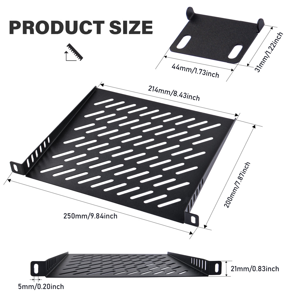 10 Inch Rack Table DeskPi RackMate Accessories Rack Shelf 10 inch 0.5U Rack for T0/T1 Ser ...