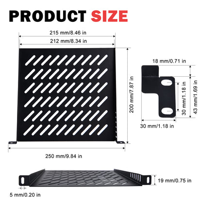 DeskPi RackMate Accessories Rack Shelf 10 inch 0.5U Rack for T0/T1 Server Cabinet