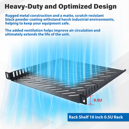 DeskPi RackMate Accessories Rack Shelf 10 inch 0.5U Rack