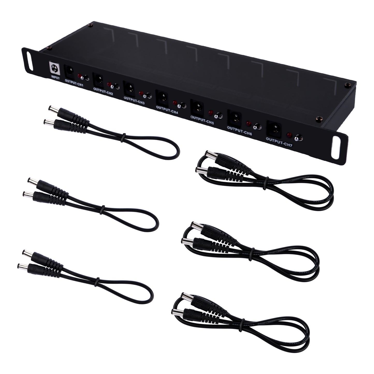 DeskPi DC PDU Lite 7-CH 0.5U for DeskPi Rackmate T1, 7 Outlets Rack-Mount Power Distribution Unit for 10 Inch Server Cabinet