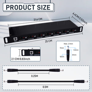 DeskPi DC PDU Lite 7-CH 0.5U for DeskPi Rackmate T1