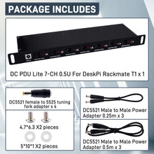 Load image into Gallery viewer, DeskPi DC PDU Lite 7-CH 0.5U for DeskPi Rackmate T1
