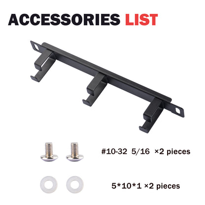 DeskPi 10inch Server Rack 0.5U Rack Cable Management Panel-with 3 D-Rings