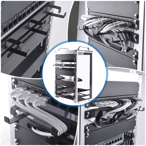 DeskPi 10inch Server Rack 0.5U Rack Cable Management Panel-with 3 D-Rings