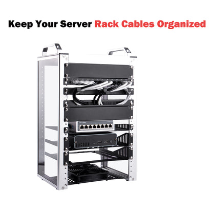 DeskPi 10inch Server Rack 0.5U Rack Cable Management Panel-with 3 D-Rings