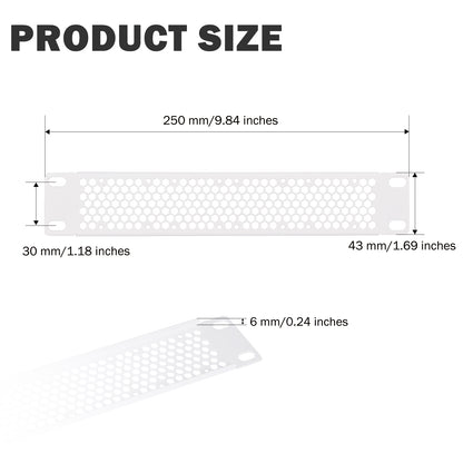 DeskPi Rackmate 1U Venting Blank Panel, White 10 inch Metal Rack Mount for T0/T1/T2 Server Cabinets