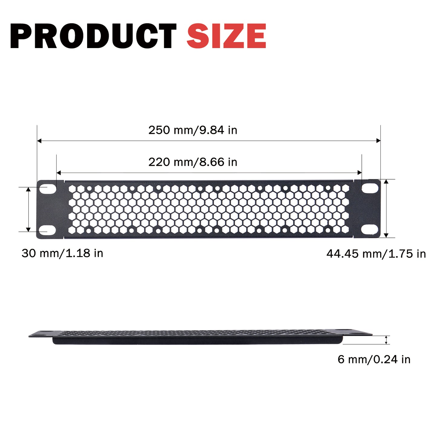 DeskPi Rackmate 1U Venting Blank Panel Metal Rack Mount for 10 Inch Server Rack / Network Cabinet