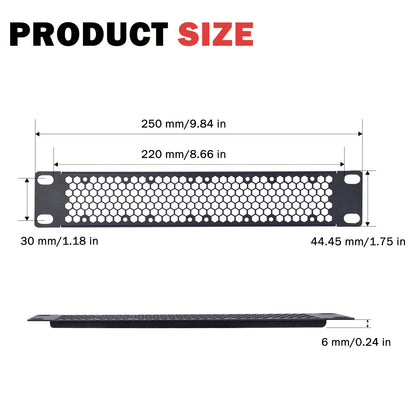 DeskPi Rackmate 1U Venting Blank Panel Metal Rack Mount for 10 Inch Server Rack / Network Cabinet