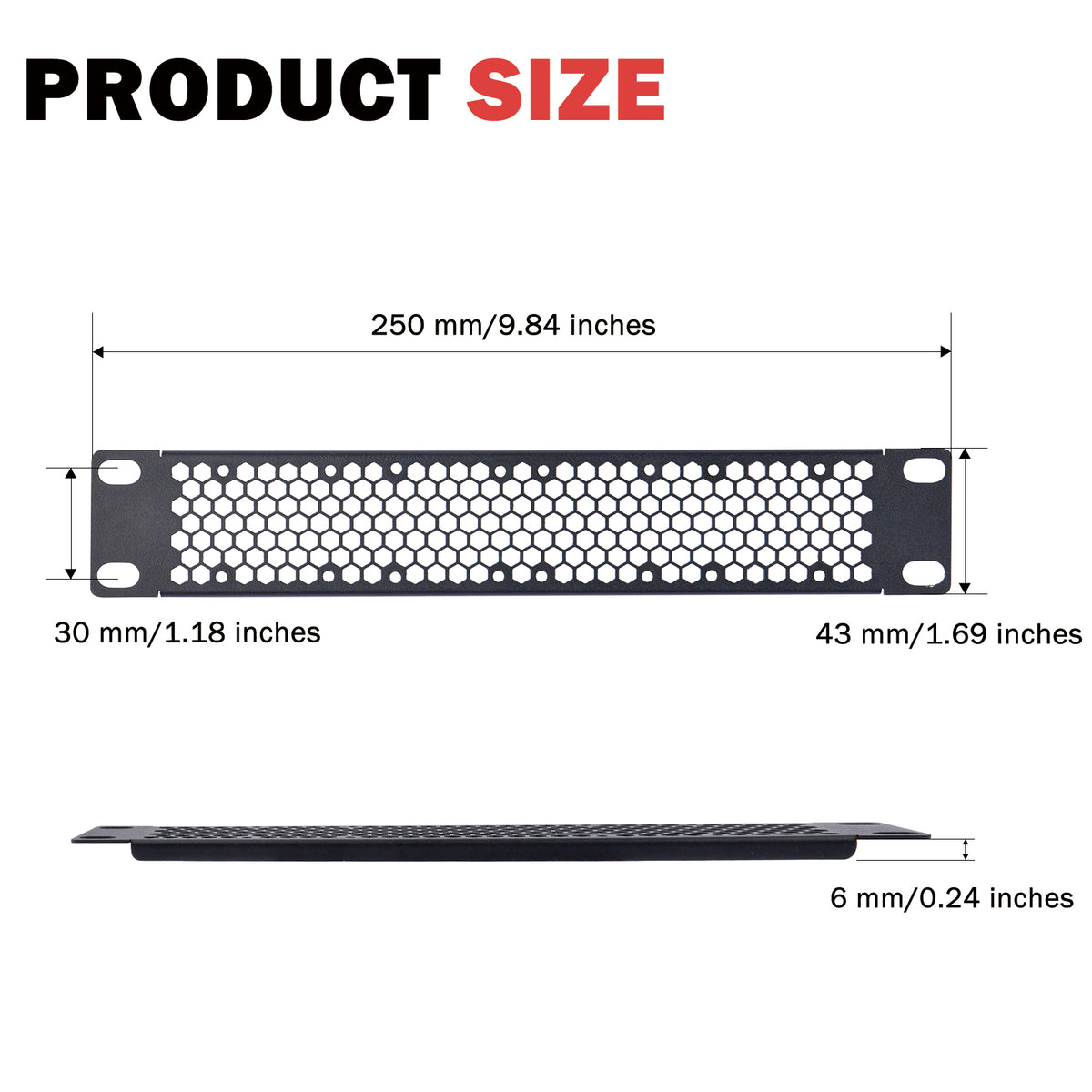 DeskPi Rackmate 1U Venting Blank Panel Metal Rack Mount for 10 Inch Server Rack / Network Cabinet