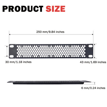 DeskPi Rackmate 1U Venting Blank Panel Metal Rack Mount for 10 Inch Server Rack / Network Cabinet