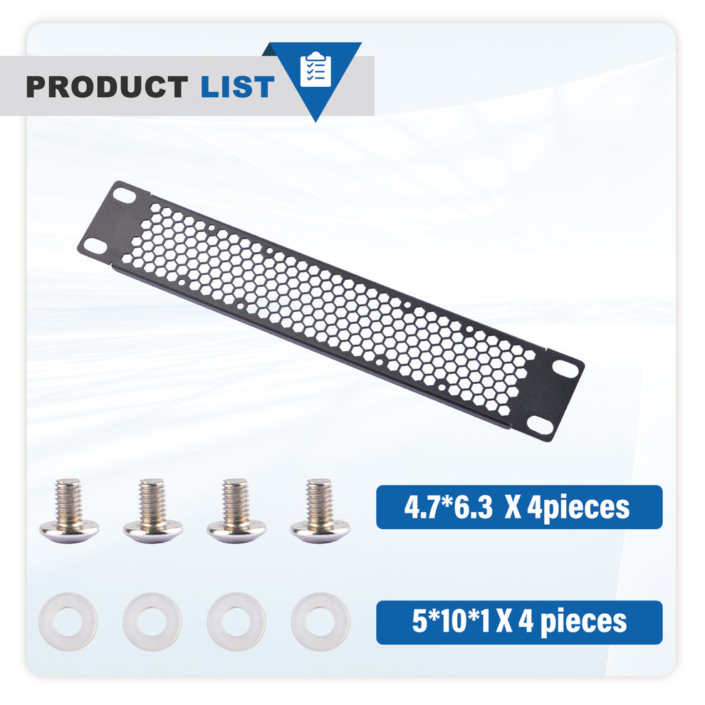 DeskPi Rackmate 1U Venting Blank Panel Metal Rack Mount for 10 Inch Se ...