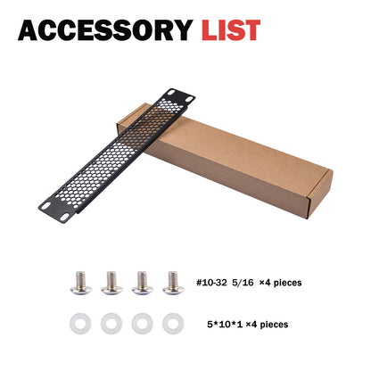 DeskPi Rackmate 1U Venting Blank Panel Metal Rack Mount for 10 Inch Server Rack / Network Cabinet