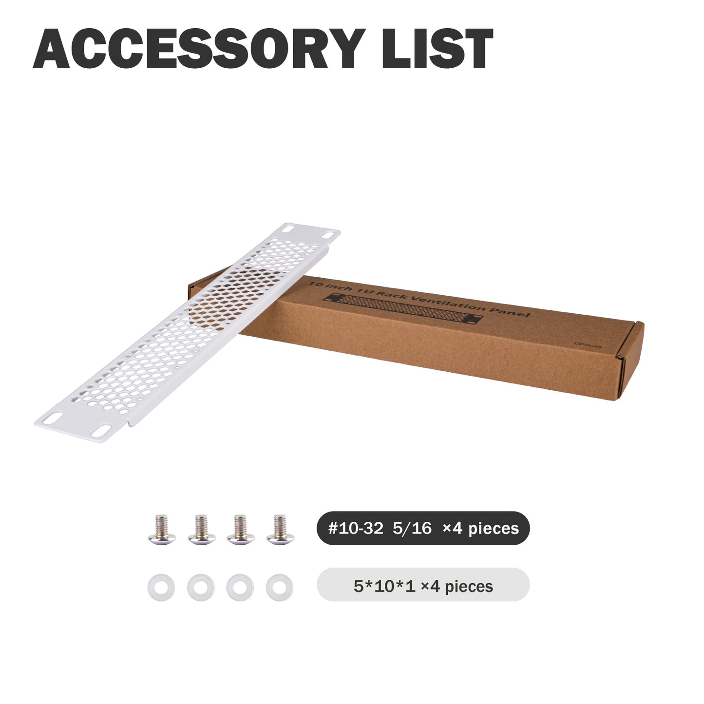 DeskPi Rackmate 1U Venting Blank Panel, White 10 inch Metal Rack Mount for T0/T1/T2 Server Cabinets