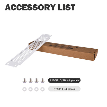 DeskPi Rackmate 1U Venting Blank Panel, White 10 inch Metal Rack Mount for T0/T1/T2 Server Cabinets