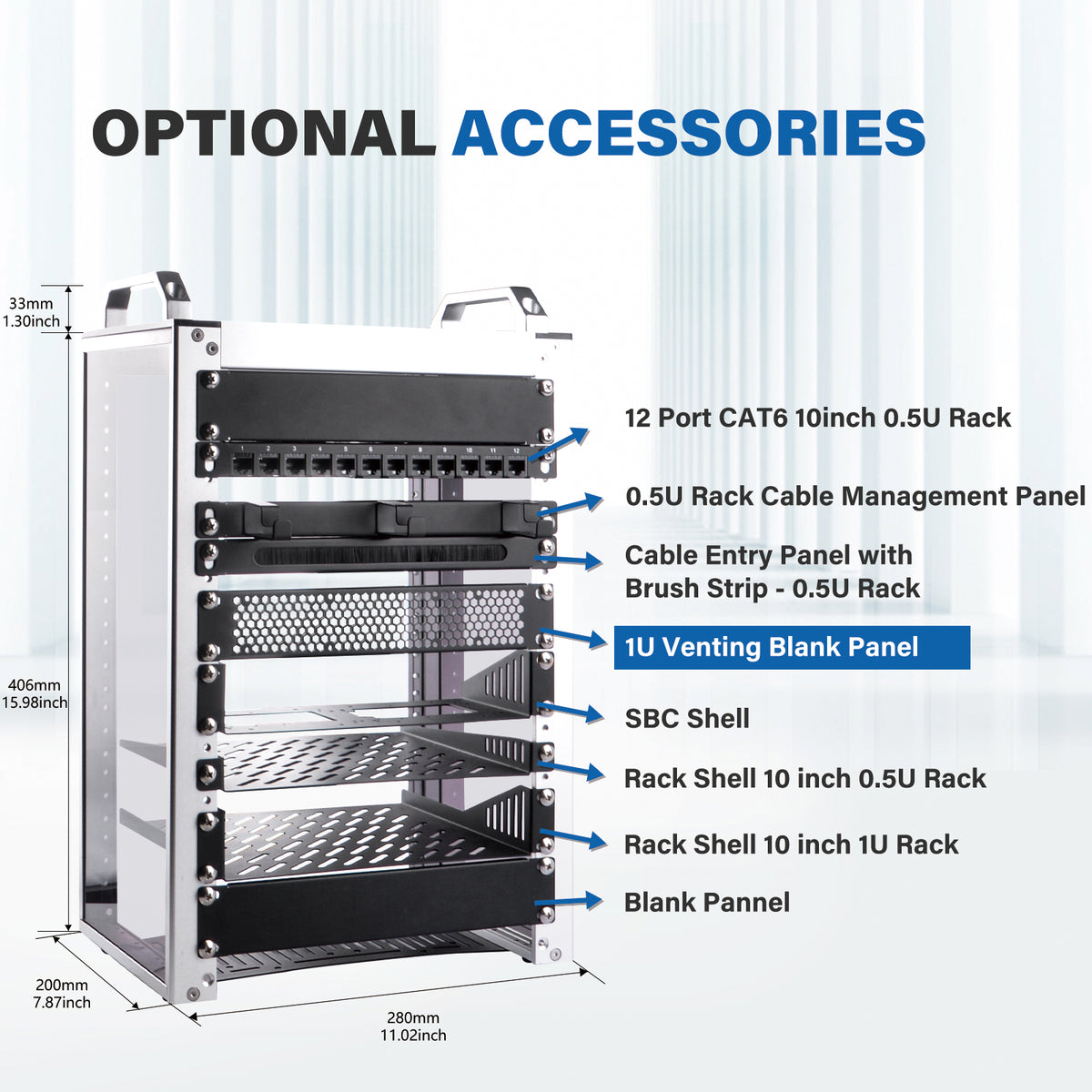 GeeekPi - Armario para servidores de 4U, rack para servidores de 10