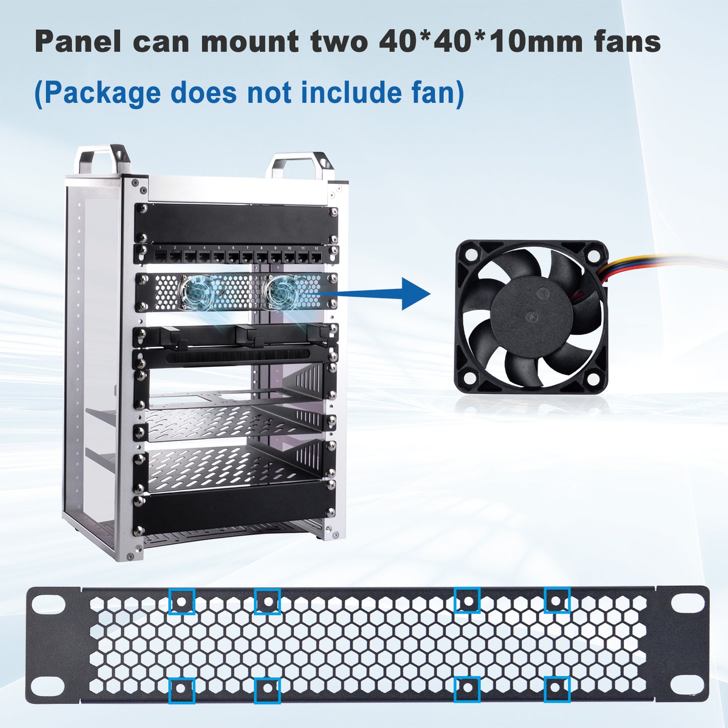 DeskPi Rackmate 1U Venting Blank Panel Metal Rack Mount for 10 Inch Server Rack/Network Cabinet