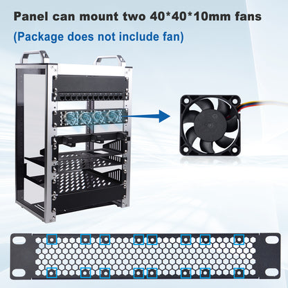 DeskPi Rackmate 1U Venting Blank Panel Metal Rack Mount for 10 Inch Server Rack/Network Cabinet