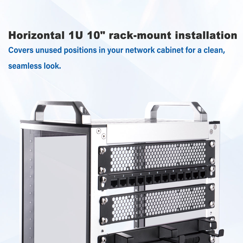DeskPi Rackmate 1U Venting Blank Panel Metal Rack Mount for 10 Inch Se ...
