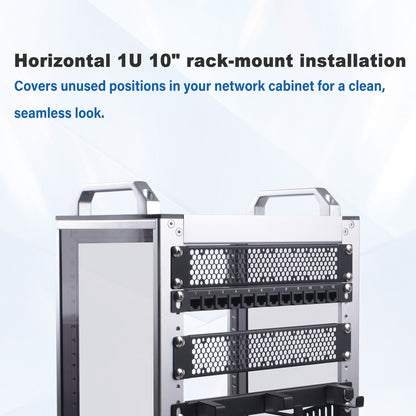 DeskPi Rackmate 1U Venting Blank Panel Metal Rack Mount for 10 Inch Server Rack/Network Cabinet