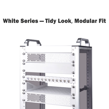 DeskPi Rackmate 1U Venting Blank Panel, White 10 inch Metal Rack Mount for T0/T1/T2 Server Cabinets