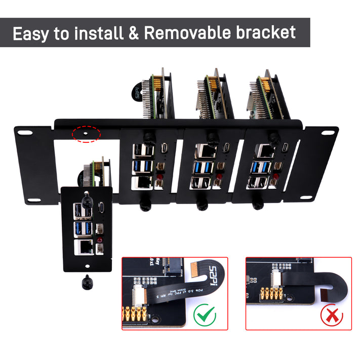 DeskPi Rackmate 10 inch 2U Rack Mount with PCIE NVME Board for Raspber ...