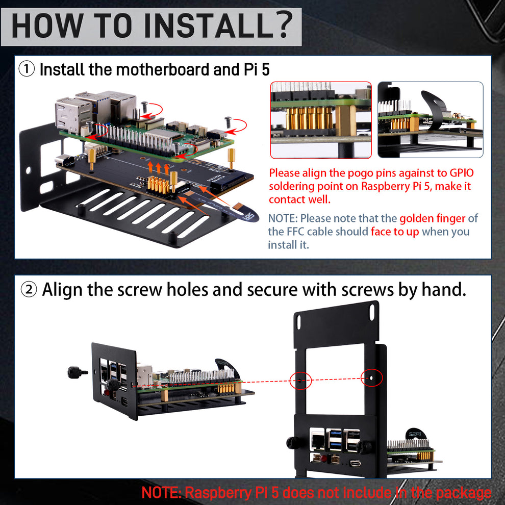 DeskPi Rackmate 10 inch 2U Rack Mount with 4 PCIE NVME Boards for Rasp ...