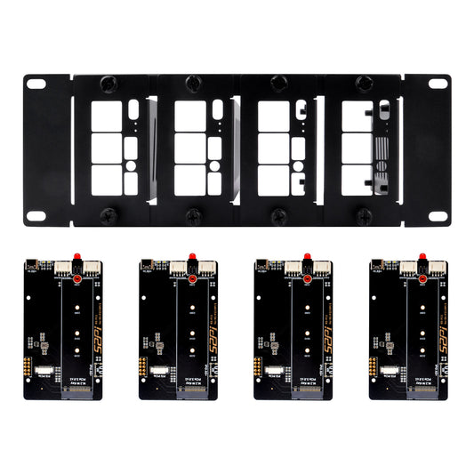 DeskPi Rackmate 10 inch 2U Rack Mount with PCIE NVME Board for Raspberry Pi 5/4B