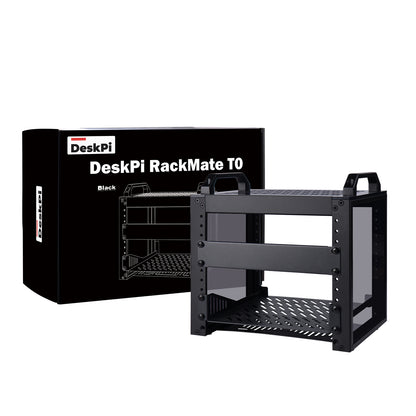 DeskPi RackMate T0 Black Version Rackmount, 10-inch 4U Server Cabinet for Network, Servers, Audio and Video Equipment