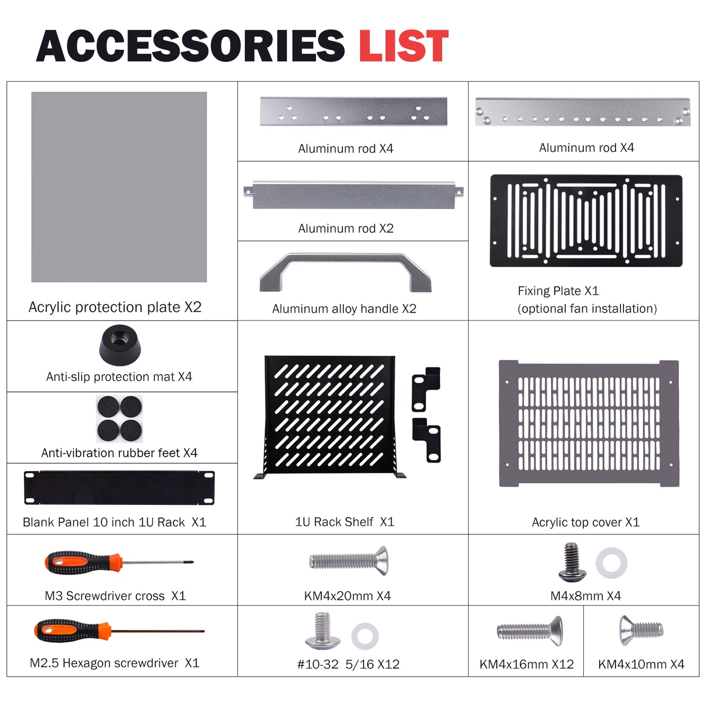 DeskPi RackMate T0 Rackmount, 10 Inch 4U Server Cabinet for Network, Servers, Audio, and Video Equipment