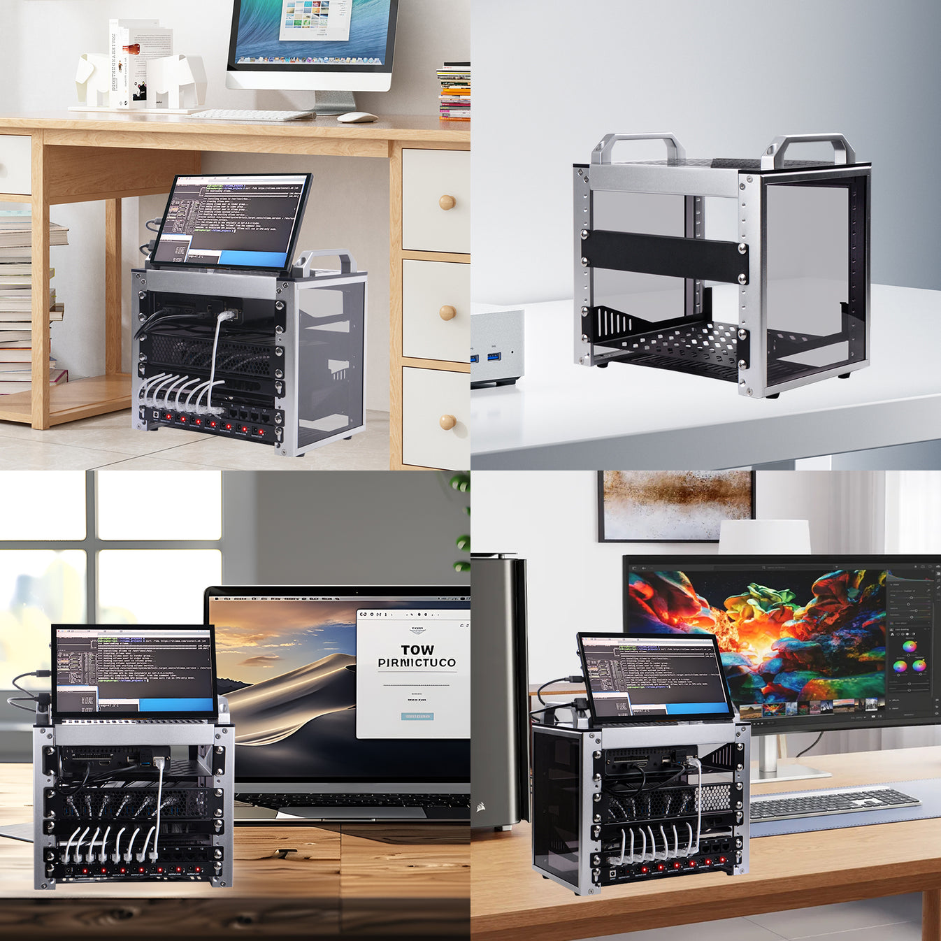 DeskPi RackMate T0 Rackmount, 10 Inch 4U Server Cabinet for Network, S ...