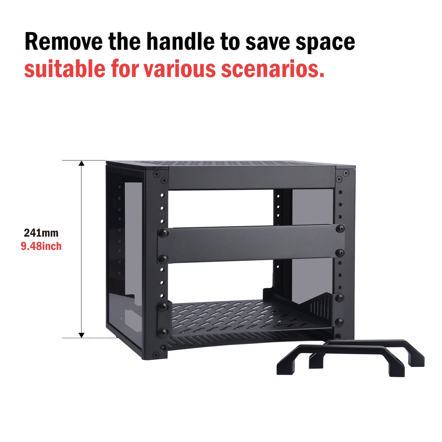 DeskPi RackMate T0 Black Version Rackmount, 10-inch 4U Server Cabinet for Network, Servers, Audio and Video Equipment