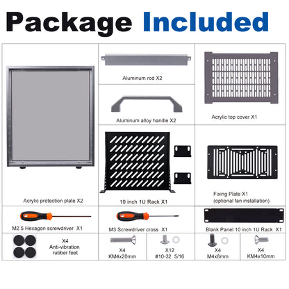 DeskPi RackMate T0 Rackmount, 10 Inch 4U Server Cabinet for Network, Servers, Audio, and Video Equipment