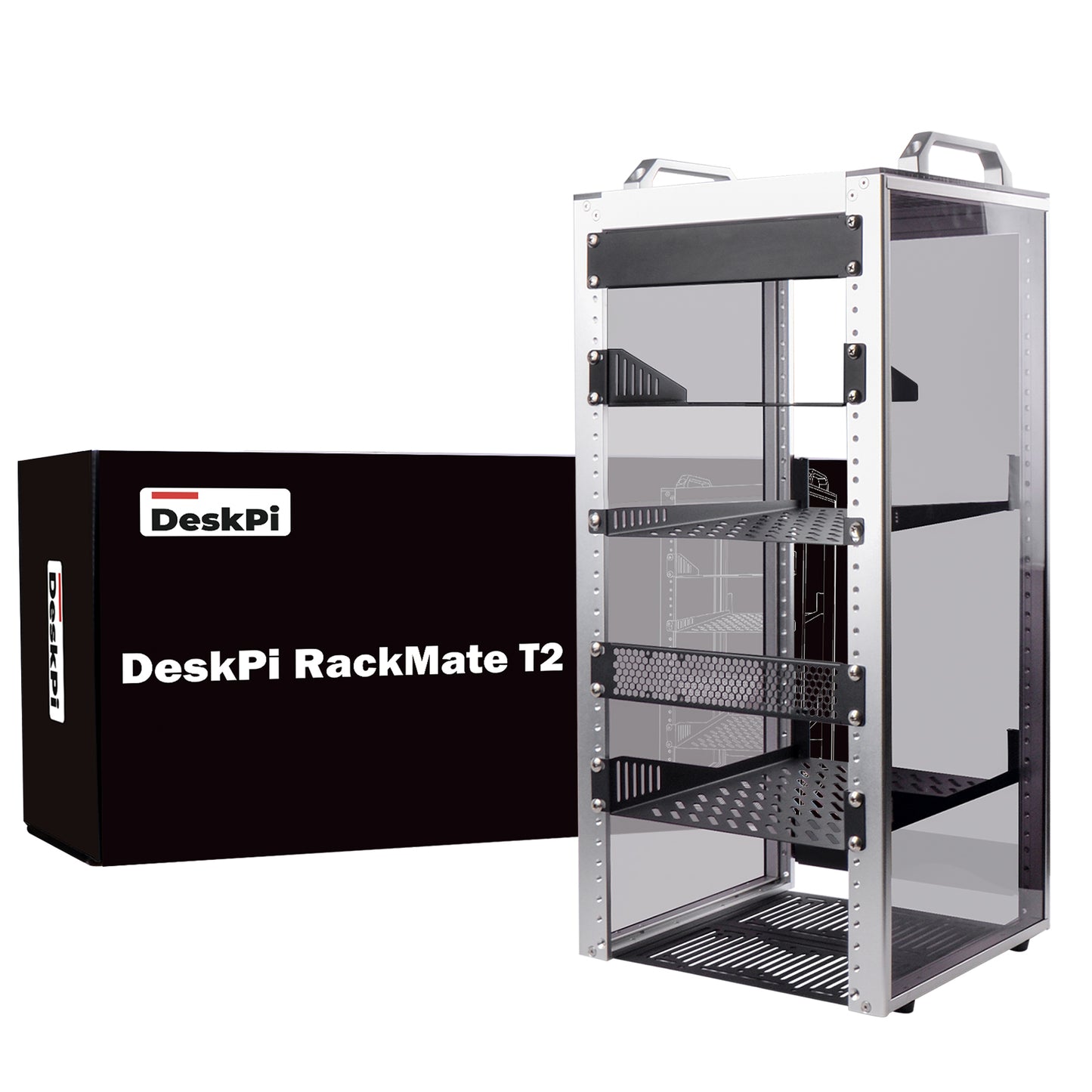 DeskPi RackMate T2 Rackmount, 12U Server Cabinet for Network, Servers, Audio, and Video Equipment