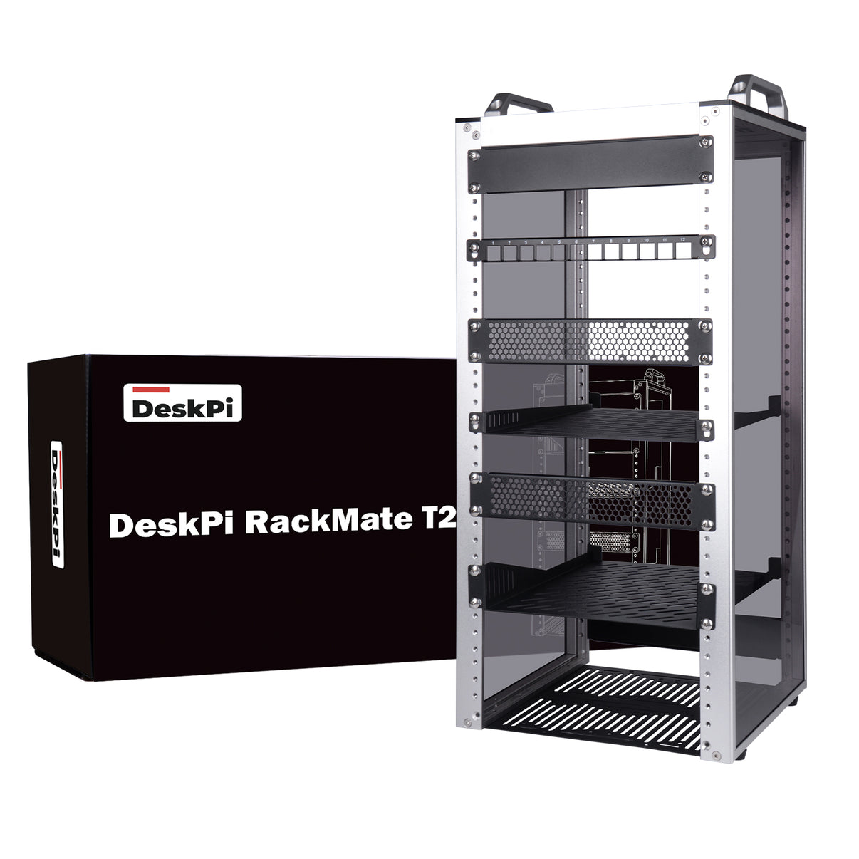 DeskPi RackMate T2 Rackmount, 12U Server Cabinet for Network, Servers ...