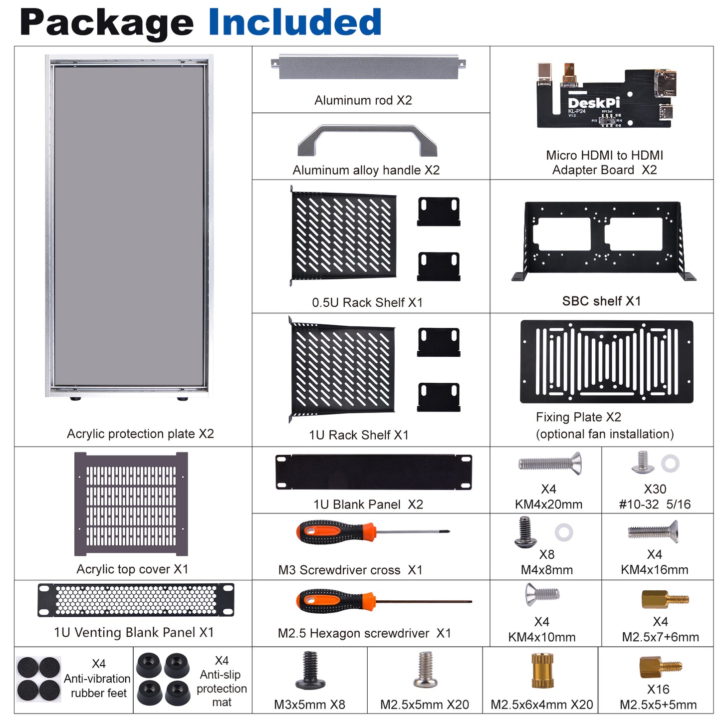 DeskPi RackMate T2 Rackmount, 12U Server Cabinet for Network, Servers, Audio, and Video Equipment