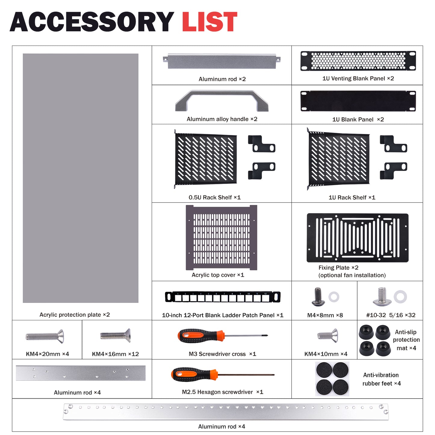 DeskPi RackMate T2 Rackmount, 12U Server Cabinet for Network, Servers, Audio, and Video Equipment