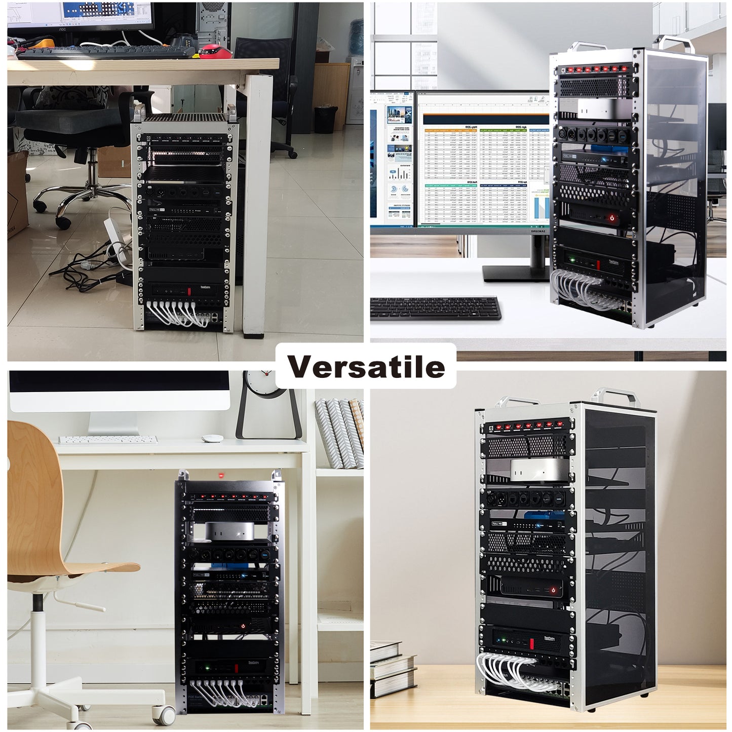 DeskPi RackMate T2 Rackmount, 12U Server Cabinet for Network, Servers, Audio, and Video Equipment