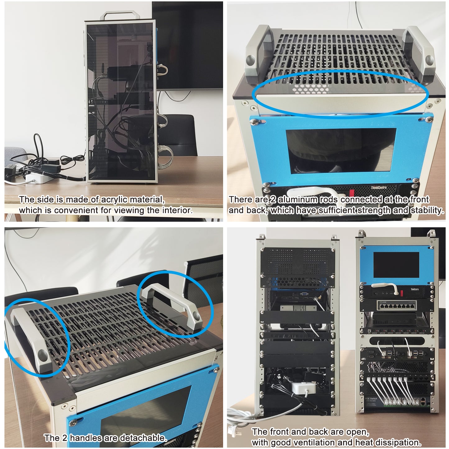 DeskPi RackMate T2 Rackmount, 12U Server Cabinet for Network, Servers, Audio, and Video Equipment