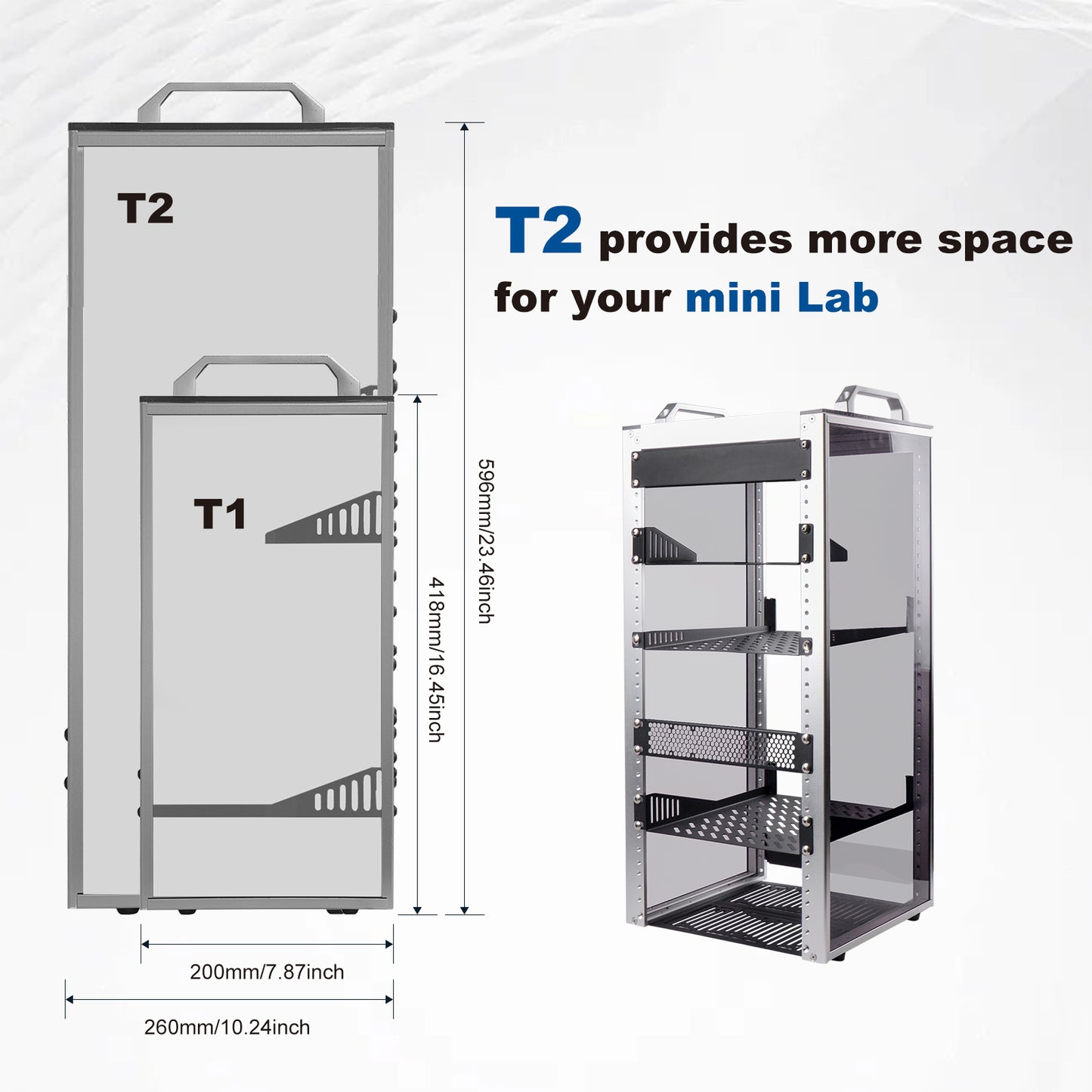 DeskPi RackMate T2 Rackmount, 12U Server Cabinet for Network, Servers, Audio, and Video Equipment