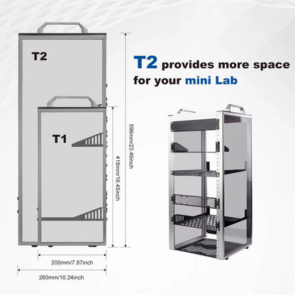 DeskPi RackMate T2 Rackmount, 12U Server Cabinet for Network, Servers, Audio, and Video Equipment