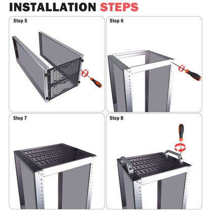 DeskPi RackMate T2 Rackmount, 12U Server Cabinet for Network, Servers, Audio, and Video Equipment
