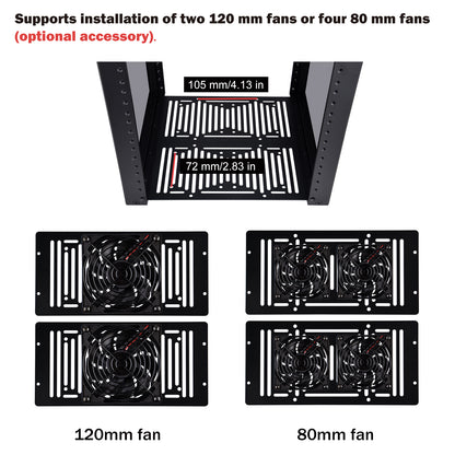 DeskPi RackMate T2 Light Version, 10 Inch Black 12U Server Cabinet for Network, Servers, Audio and Video Equipment