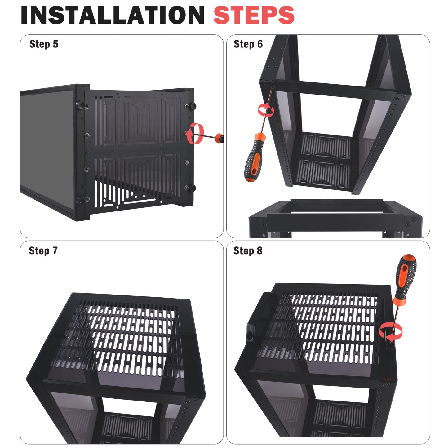 DeskPi RackMate T2 Light Version, 10 Inch Black 12U Server Cabinet for Network, Servers, Audio and Video Equipment