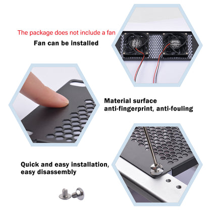 DeskPi Rackmate Accessories 10 inch 2U Rack Venting Blank Panel for T0/T1/T2 Server Rack/Network Cabinet