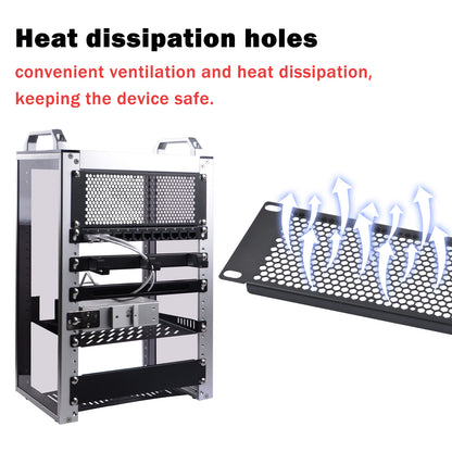 DeskPi Rackmate Accessories 10 inch 2U Rack Venting Blank Panel for T0/T1/T2 Server Rack/Network Cabinet