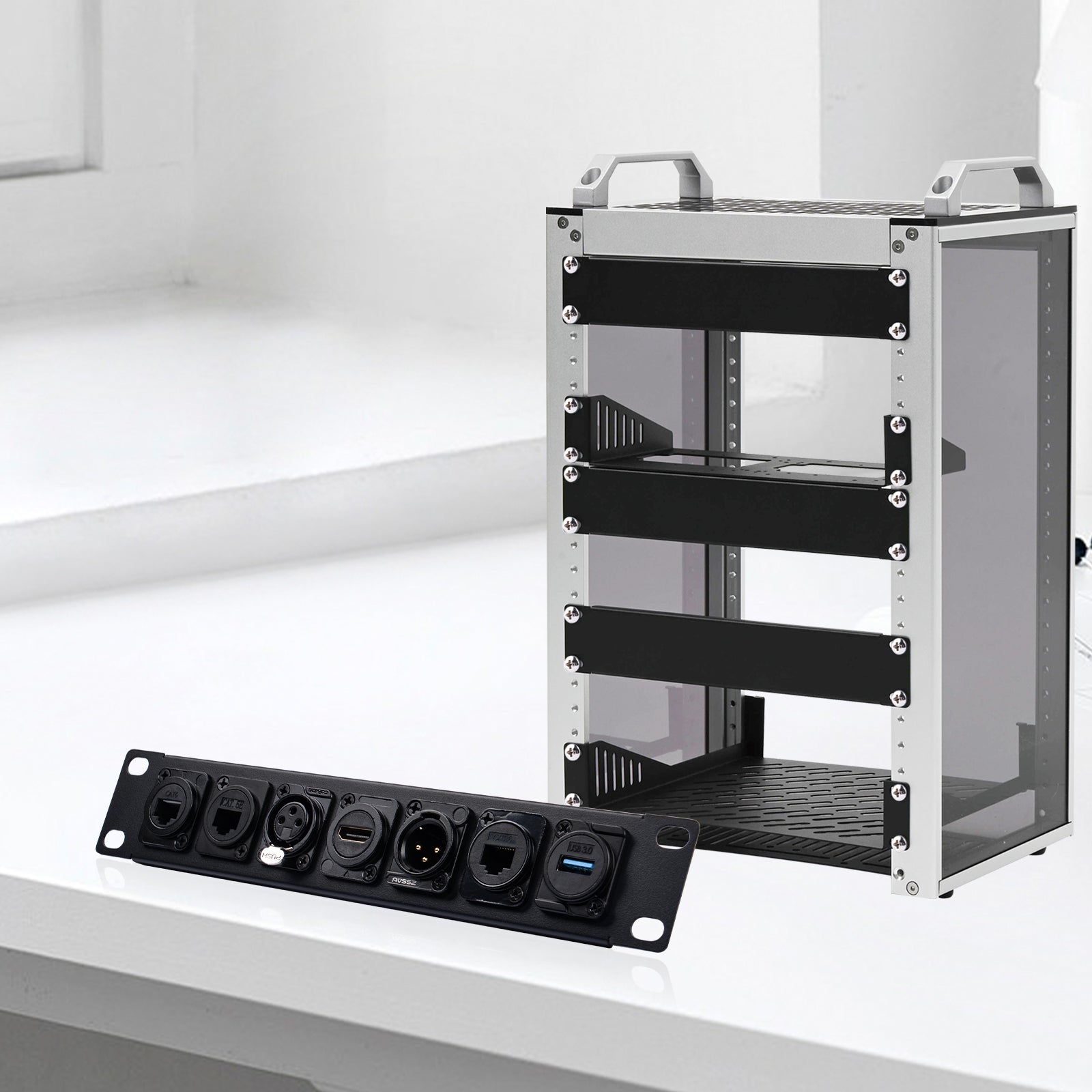 DeskPi Rackmate Accessories 10 inch 1U D-type Patch Panel Rack Mount 7 ...